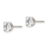 Inverness Stainless Steel 7mm CZ Stud Earrings for Women, Elegant & Durable
